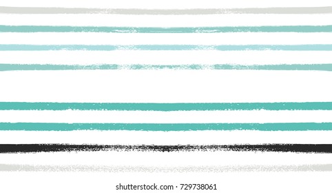 Seamless Vector Sailor Stripes Summer Pattern. Hand Painted Ink Lines. Funky Female Autumn Paintbrush Stripes Background. Fashion Textile Fabric Seamless Pattern. Trendy Funky Stripy Grunge Graffiti.
