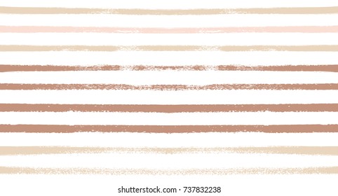 Seamless Vector Sailor Stripes Summer Pattern. Hand Painted Ink Lines. Funky Female Autumn Paintbrush 