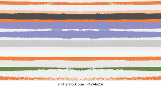 Seamless Vector Sailor Stripes Summer Pattern. Hand Painted Ink Brush Lines. Funky Fabric Autumn Grunge Stripes Background. Fashion Textile Fabric Seamless Pattern. Trendy Funky Stripy Grunge Graffiti