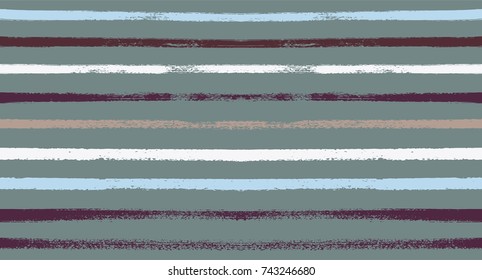 Seamless Vector Sailor Stripes Summer Pattern. Hand Painted Ink Lines. Funky Female Autumn Paintbrush Stripes Background. Fashion Textile Fabric Seamless Pattern. Trendy Funky Stripy Grunge Graffiti.