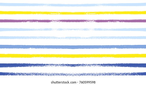 Seamless Vector Sailor Stripes Summer Pattern. Hand Painted Ink Lines. Funky Female Autumn Paintbrush Stripes Background. Fashion Textile Fabric Seamless Pattern. Trendy Funky Stripy Grunge Graffiti.
