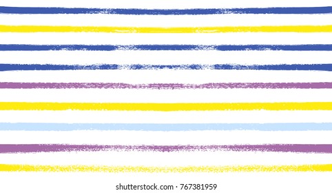 Seamless Vector Sailor Stripes Summer Pattern. Hand Painted Ink Lines. Funky Female Autumn Paintbrush Stripes Background. Fashion Textile Fabric Seamless Pattern. Trendy Funky Stripy Grunge Graffiti.