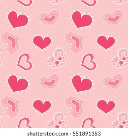 Seamless Vector Saint Valentine Hearts Pattern