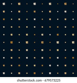 Seamless vector scribble hipster pattern. Ocher, brown, grey, white doodles on a dark blue background. Modern original trendy funky colors background. Children's jeans or shirt fashion design.
