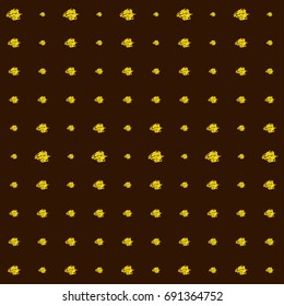 Seamless vector scribble hipster pattern. Yellow hand drawn doodles on a brown background. Children's jeans or shirt fashion design. Modern original simple background in vintage retro colors.