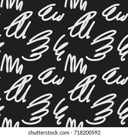 Seamless vector scribble pattern with messy irregular curly lines, doodles, and scrawls. Background for print, textile, fabric, wallpaper, card, poster, home decor, packaging, and wrapping paper. 