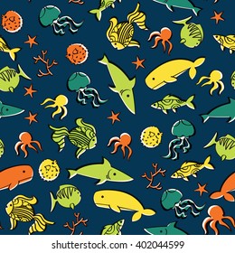 seamless vector sea pattern