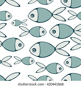 Seamless vector sea pattern