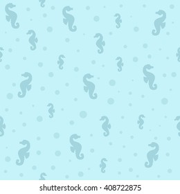 Seamless vector sea pattern with baby seahorses. For cards, invitations, wedding or baby shower albums, backgrounds, arts and scrapbooks.