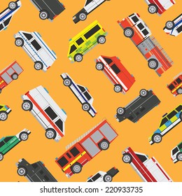Seamless vector service cars pattern