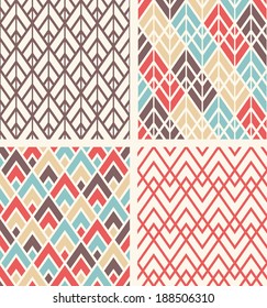 Seamless vector set geometric patterns and backgrounds