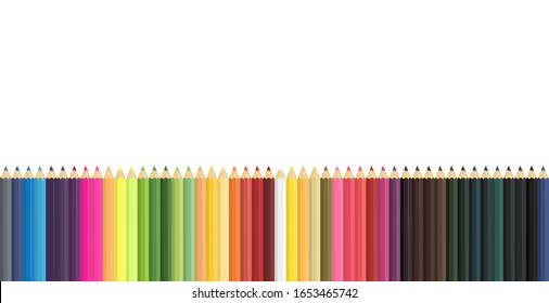 Juego de lápices de colores sin fisuras en la parte inferior