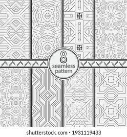 Seamless vector the set template. Modern texture.  An abstract geometric background from the thin line for design of the card, a cover, a flyer.