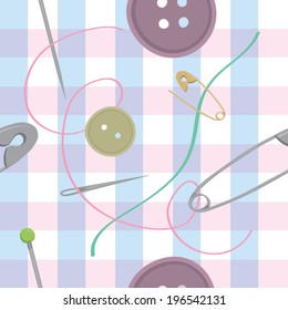 Seamless vector sewing'n' tailor  pattern