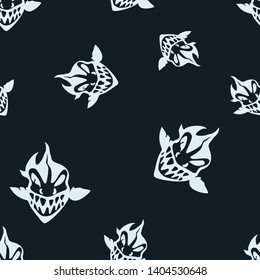 Seamless vector shark pattern. Sharks simplified ornament. Summer print for textiles