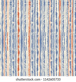 Seamless vector shibori tie-dye pattern of blue and red colours on white. Hand painting fabrics - nodular batik. Shibori dyeing for fabric, textile, ceramic