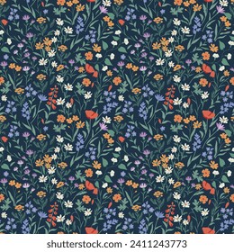 Seamless vector simple decorative floral pattern