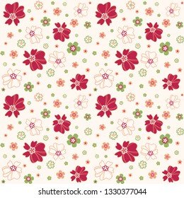 Seamless vector simple flower background