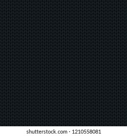 Seamless vector simple knitted dark gray or black pattern.