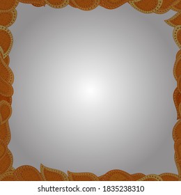 Seamless. Vector. Sketch icons for invitation, flyer, poster. Picture in white, orange and yellow colors. Hand-drawn doodle frames.