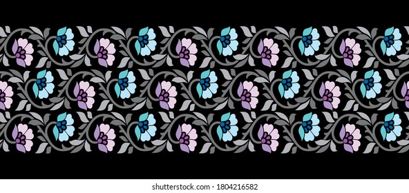 Seamless vector small flower border design