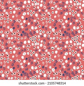 seamless vector small flower pattern on pink background