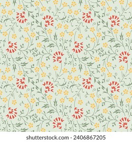 seamless vector small flower pattern on white background