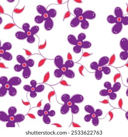 seamless vector small flower Pattern on grey