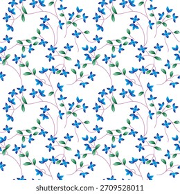 seamless vector small flower pattern on white background