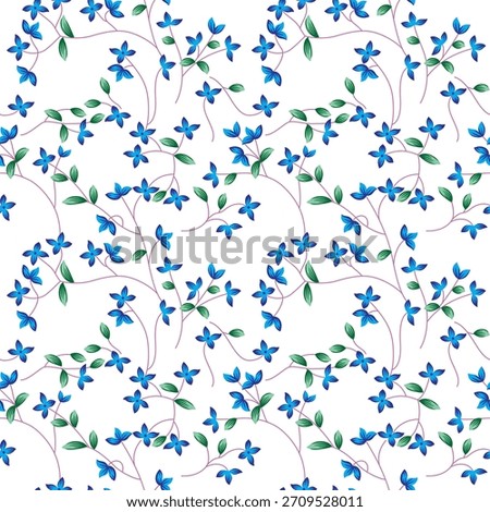 seamless vector small flower pattern on white background