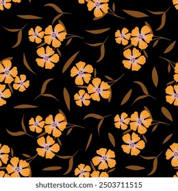 seamless vector small flowers pattern on white background