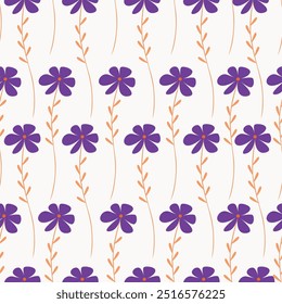 seamless vector small flowers pattern on white background