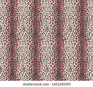 Seamless Vector. Small Leopard animal skin with gradient background. Vertical composition work. Repeatable ready template.