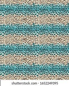 Seamless Vector. Small Leopard animal skin with gradient background. Horizontal composition work. Repeatable ready template.