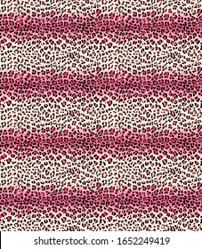 Seamless Vector. Small Leopard animal skin with gradient background. Horizontal composition work. Repeatable ready template.