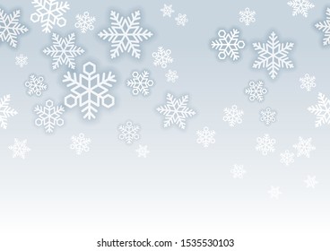 Seamless vector snow background illustration with text space. Horizontally repeatable. 