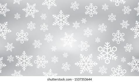 Seamless vector snow background illustration with text space. Horizontally and vertically repeatable. 
