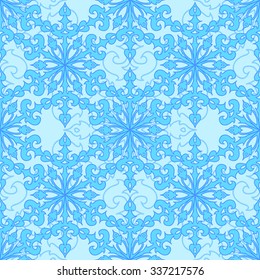 Seamless Vector Snowflakes MandalaPattern