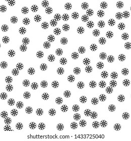 Seamless vector snowflakes pattern. Chaotic snowflake black and white elements background 10 eps. For design, fabric, textile, web, wrapping.