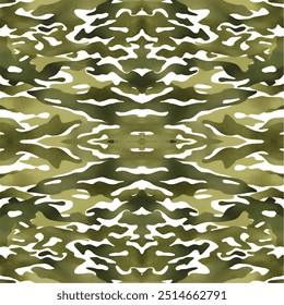 Seamless vector square background. Green army camouflage pattern. Universal military camouflage pattern used for camouflage in forest or grassland combat. Background or shirt pattern. Color Water.