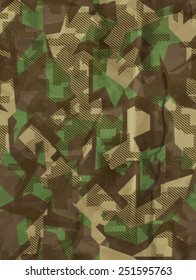 Seamless vector square camouflage series in the green scheme
