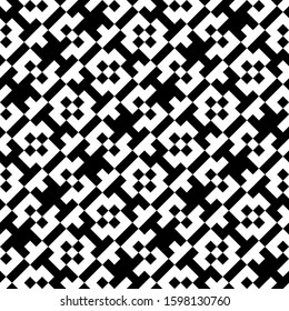 Seamless vector. Squares, blocks pattern. Rhombuses, rectangles, shapes ornament. Geometric background. Diamonds, forms wallpaper. Checks, figures motif. Web design illustration, abstract backdrop.