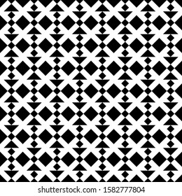 Seamless vector. Squares, polygons pattern. Checks, triangles motif. Diamonds, forms wallpaper. Geometric background. Web design illustration, abstract backdrop. Rhombuses, triangular shapes ornament.