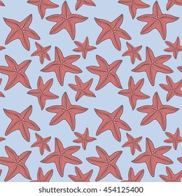 Seamless Vector Starfish Pattern
