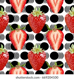 Seamless Vector Strawberries Pattern