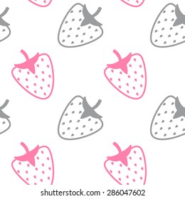Seamless vector strawberry pattern. Berry isolated on white background