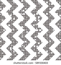 Seamless vector striped pattern. geometric background with zigzag. Grunge texture with attrition, cracks and ambrosia. Old style vintage design. Graphic illustration.