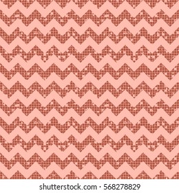 Seamless vector striped pattern. red geometric background with zigzag. Grunge texture with attrition, cracks and ambrosia. Old style vintage design. Graphic illustration