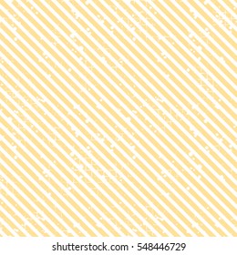 Seamless vector striped pattern. Yellow geometric background with diagonal lines. Grunge texture with attrition, cracks and ambrosia. Old style vintage design. Graphic illustration..