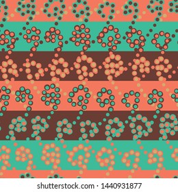 A seamless vector stripes pattern in turquoise and coral. Surface print design.